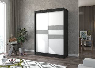 Riidekapp Adrk Furniture Batia 150 cm, must/hall цена и информация | Шкафы | hansapost.ee