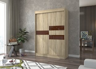 Riidekapp Adrk Furniture Batia 150 cm, tamm/tumepruun hind ja info | Kapid | hansapost.ee