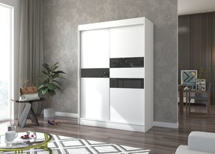 Шкаф Adrk Furniture Batia 150 см, белый/черный цена и информация | Шкафы | hansapost.ee