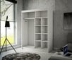Riidekapp Adrk Furniture Batia 150 cm, valge/hall hind ja info | Kapid | hansapost.ee