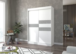Riidekapp Adrk Furniture Batia 150 cm, valge/hall hind ja info | Kapid | hansapost.ee