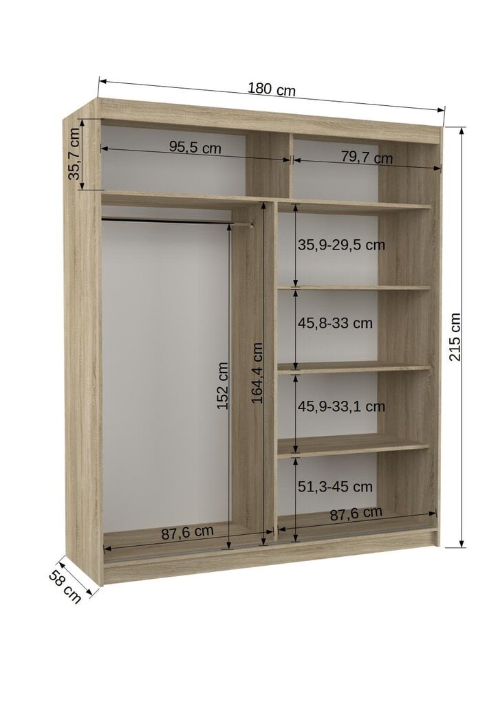 Kapp ADRK Furniture Tom L2, must hind ja info | Kapid | hansapost.ee