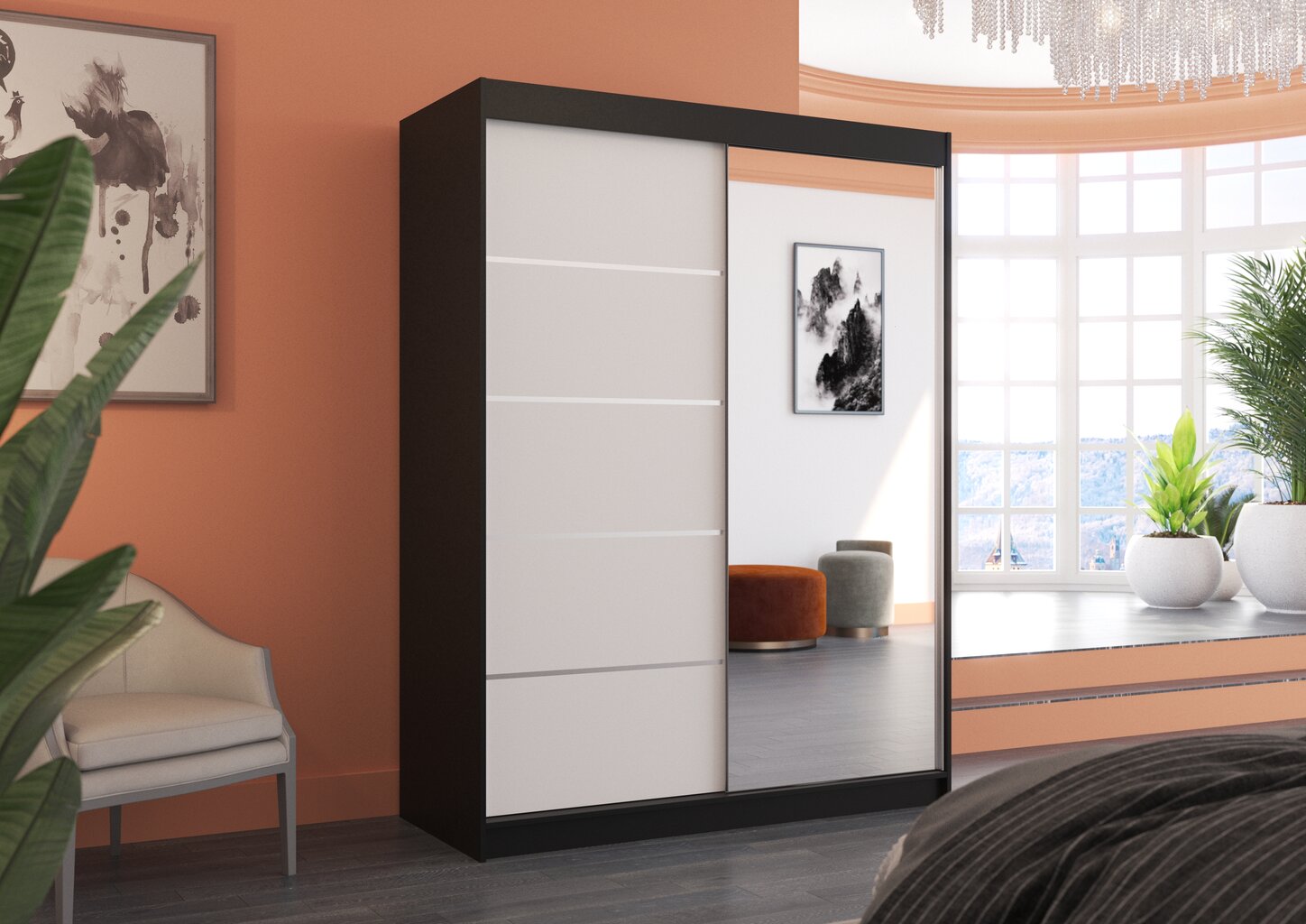 Kapp ADRK Furniture Limbo, must/valge hind ja info | Kapid | hansapost.ee
