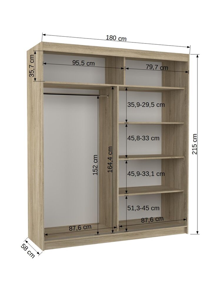 Kapp ADRK Furniture Caro, tamm цена и информация | Kapid | hansapost.ee