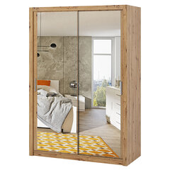 Шкаф с зеркалом Selsey Rinker 150, светло-коричневый цена и информация | Шкафы | hansapost.ee