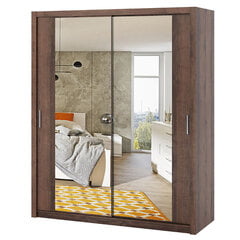 Шкаф с зеркалом Selsey Rinker 180 см, темно-коричневый цена и информация | Шкафы | hansapost.ee
