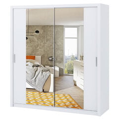Шкаф с зеркалом Selsey Rinker 200 см, белый цена и информация | Шкафы | hansapost.ee
