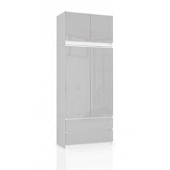 Шкаф NORE S90 с антресолью, белый/светло-серый цена и информация | Шкафы | hansapost.ee