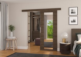 Двери для ниши с зеркалом ADRK Furniture Brit 96, коричневые цена и информация | Шкафы | hansapost.ee