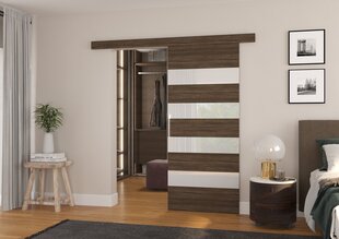 Двери для ниши ADRK Furniture Milou 96, белые/коричневые цена и информация | Шкафы | hansapost.ee