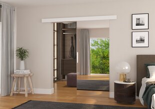 Двери для ниши с зеркалом ADRK Furniture Tess 96, белые цена и информация | Шкафы | hansapost.ee