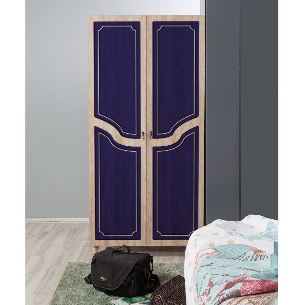 Kapp Kalune Design Wardrobe 869 (IV), 90 cm, tumesinine/tamme värv hind ja info | Kapid | hansapost.ee