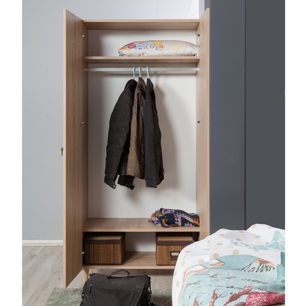 Riidekapp Kalune Design Wardrobe 863 (I), 90 cm, tamme värv/roheline цена и информация | Kapid | hansapost.ee