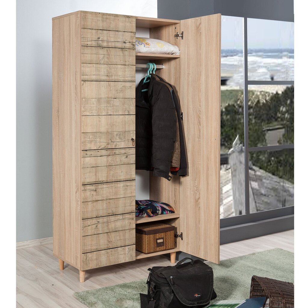 Riidekapp Kalune Design Wardrobe 863 (I), 90 cm, tamm hind ja info | Kapid | hansapost.ee