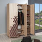 Riidekapp Kalune Design Wardrobe 863 (VI), 135 cm, tamm/punane цена и информация | Kapid | hansapost.ee