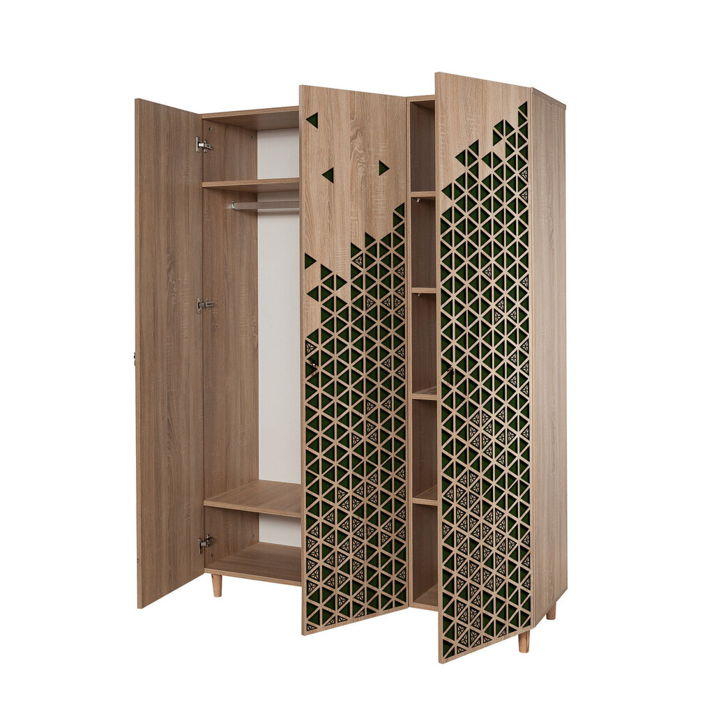 Riidekapp Kalune Design Wardrobe 863 (VI), 135 cm, roheline/tamm hind ja info | Kapid | hansapost.ee