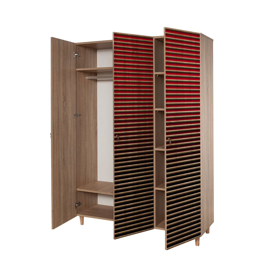 Riidekapp Kalune Design Wardrobe 863 (VI), 135 cm, punane цена и информация | Kapid | hansapost.ee