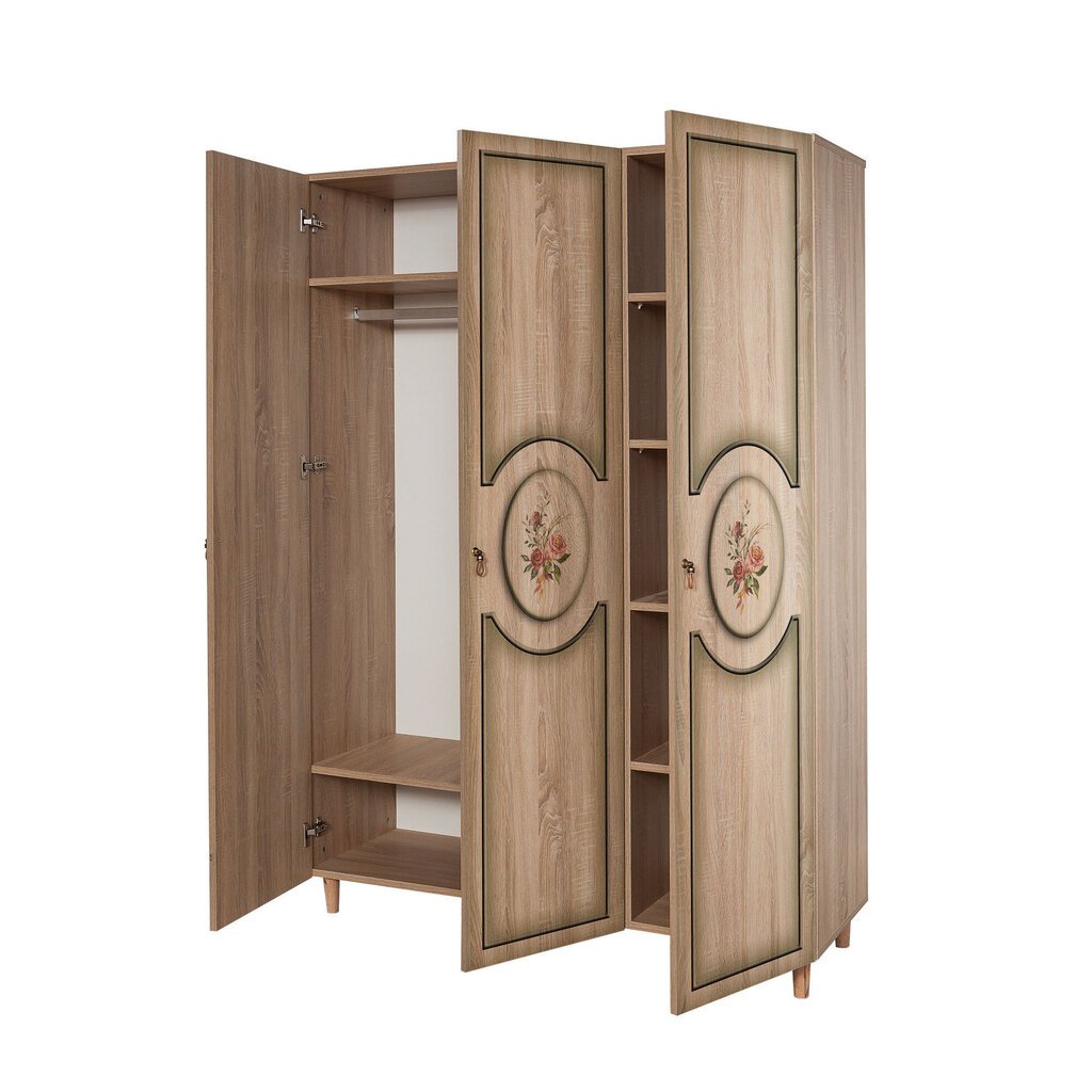 Riidekapp Kalune Design Wardrobe 863 (VI), 135 cm, tamm/roheline цена и информация | Kapid | hansapost.ee