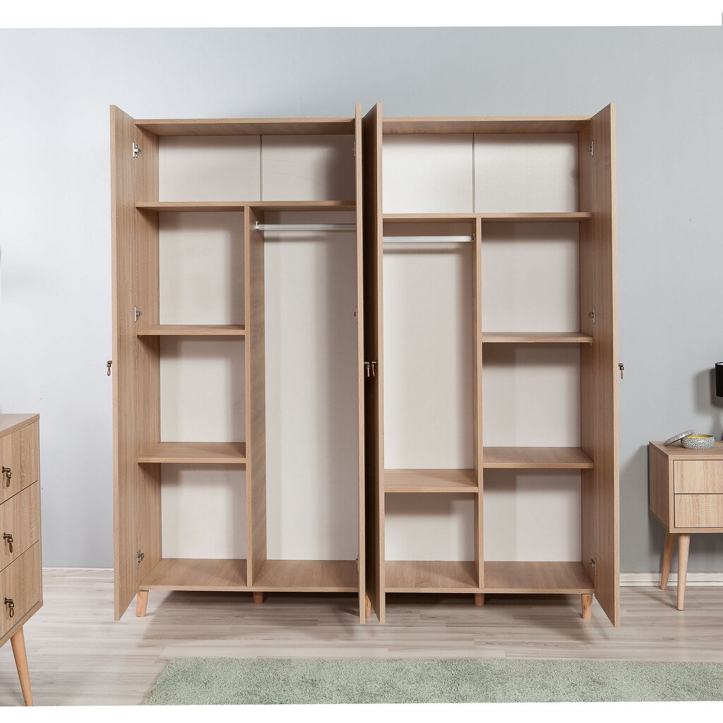 Riidekapp Kalune Design Wardrobe 869 (V), 180 cm, tamm/kollane цена и информация | Kapid | hansapost.ee