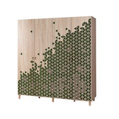 Шкаф Kalune Design Wardrobe 863 (II), 180 см, дуб/зеленый цена и информация | Шкафы | hansapost.ee