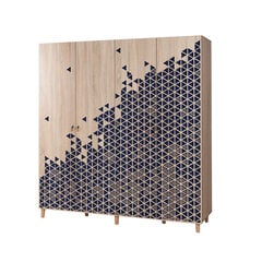 Шкаф Kalune Design Wardrobe 863 (II), 180 см, дуб/синий цена и информация | Шкафы | hansapost.ee