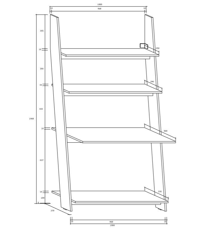 Kirjutuslaud-riiul Rack, valge puit hind ja info | Arvutilauad, kirjutuslauad | hansapost.ee