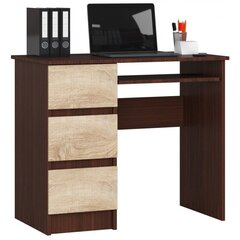 Письменный стол NORE A6, левый вариант, коричневый/цвета дуба цена и информация | Компьютерные, письменные столы | hansapost.ee