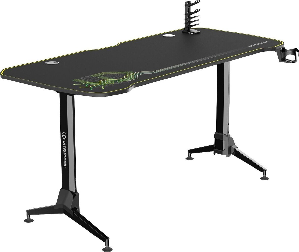 Mängurilaud Ultradesk Grand Green, must/roheline hind ja info | Arvutilauad, kirjutuslauad | hansapost.ee