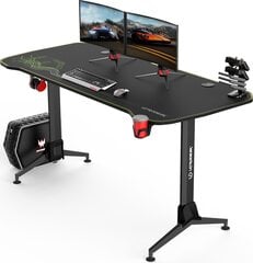 Mängurilaud Ultradesk Grand Green, must/roheline цена и информация | Компьютерные, письменные столы | hansapost.ee