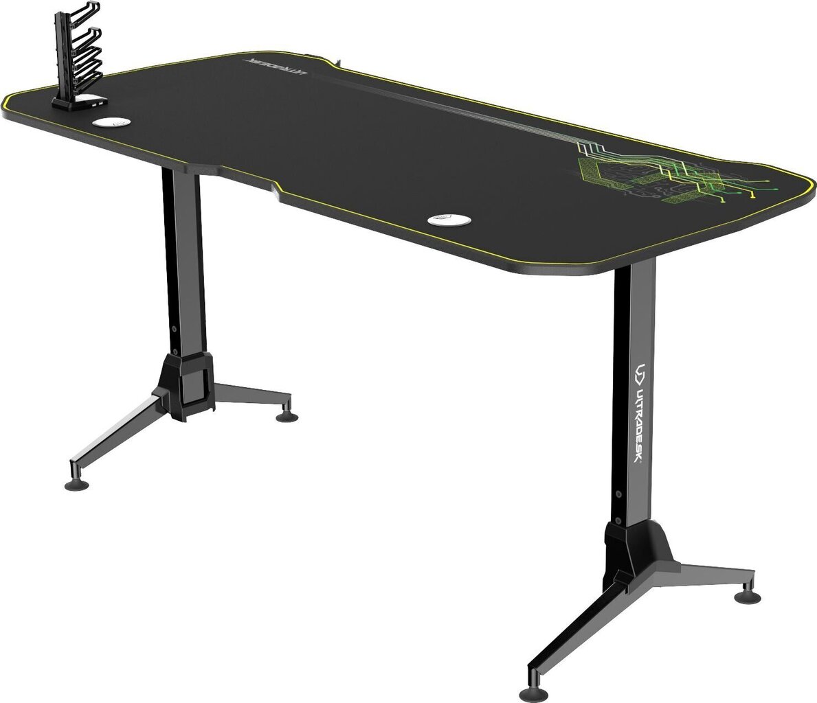 Mängurilaud Ultradesk Grand Green, must/roheline hind ja info | Arvutilauad, kirjutuslauad | hansapost.ee