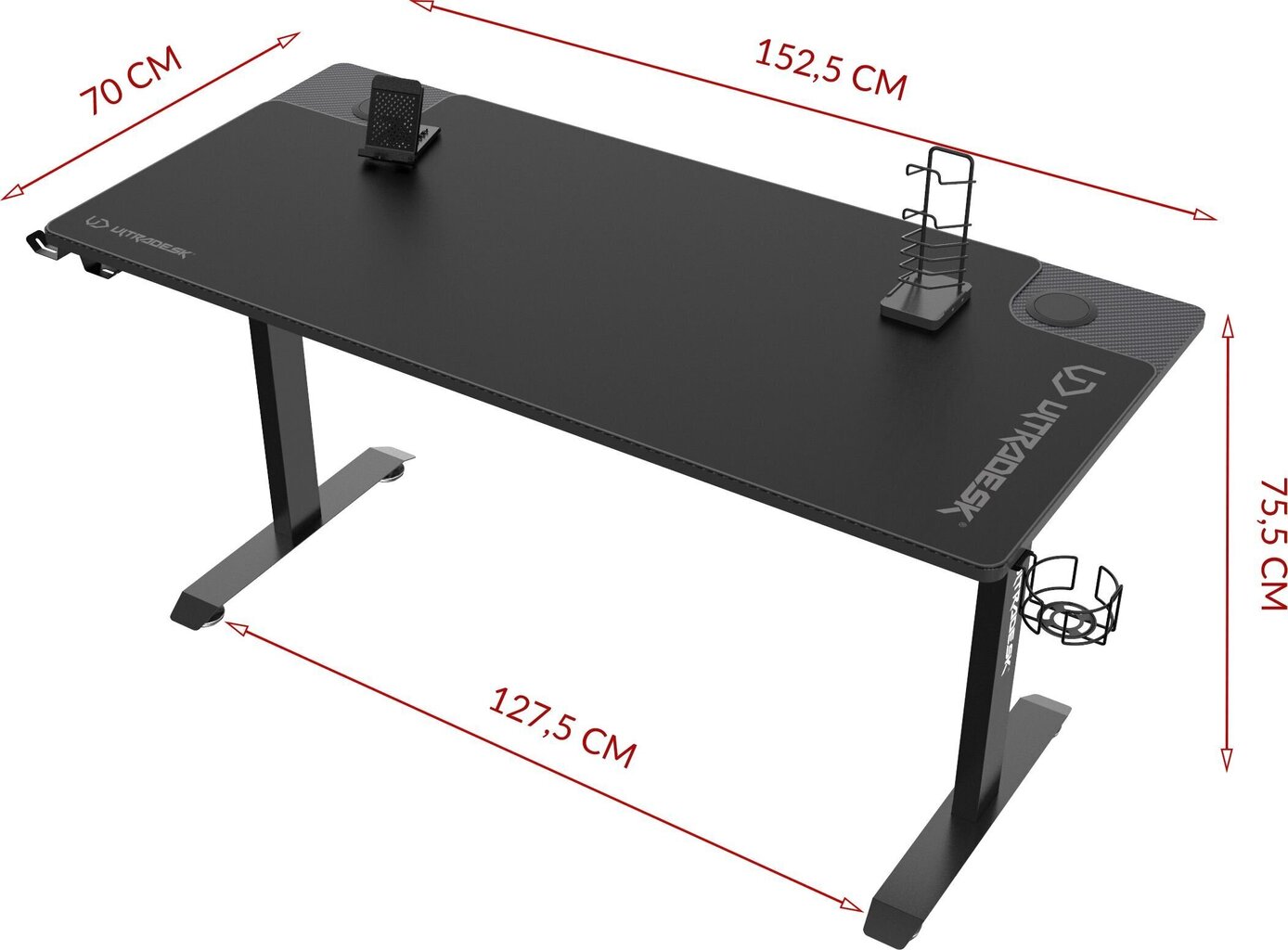 Mängurilaud Ultradesk Momentum, must цена и информация | Arvutilauad, kirjutuslauad | hansapost.ee