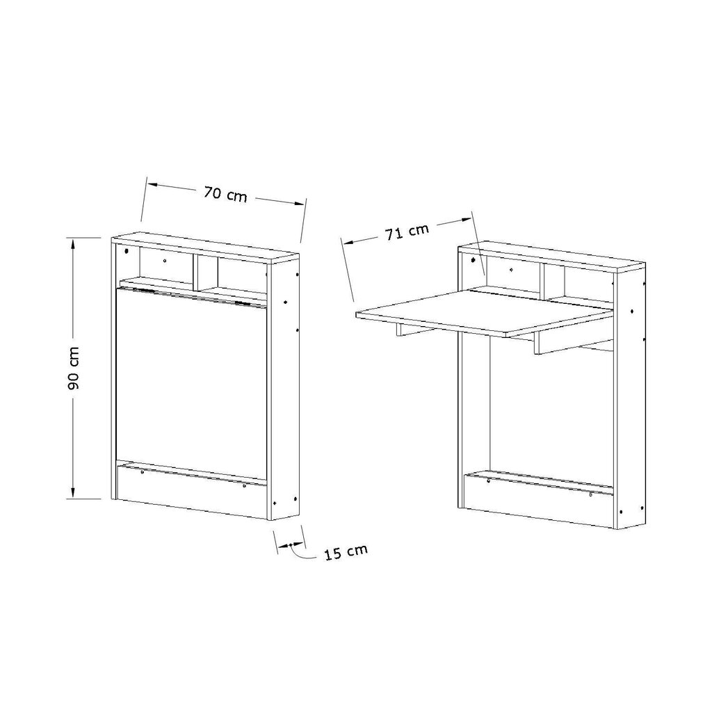 Muudetav kapp - laud Kalune Design 793, valge/pruun hind ja info | Arvutilauad, kirjutuslauad | hansapost.ee