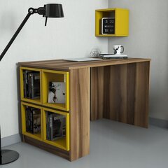 Письменный стол Kalune Design 845 (I), коричневый/желтый цена и информация | Компьютерные, письменные столы | hansapost.ee