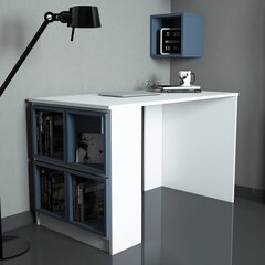 Kirjutuslaud Kalune Design 845 (I), valge/sinine цена и информация | Компьютерные, письменные столы | hansapost.ee