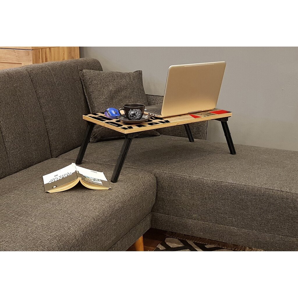 Sülearvuti laud Kalune Design 869 (I), helepruun/must цена и информация | Arvutilauad, kirjutuslauad | hansapost.ee