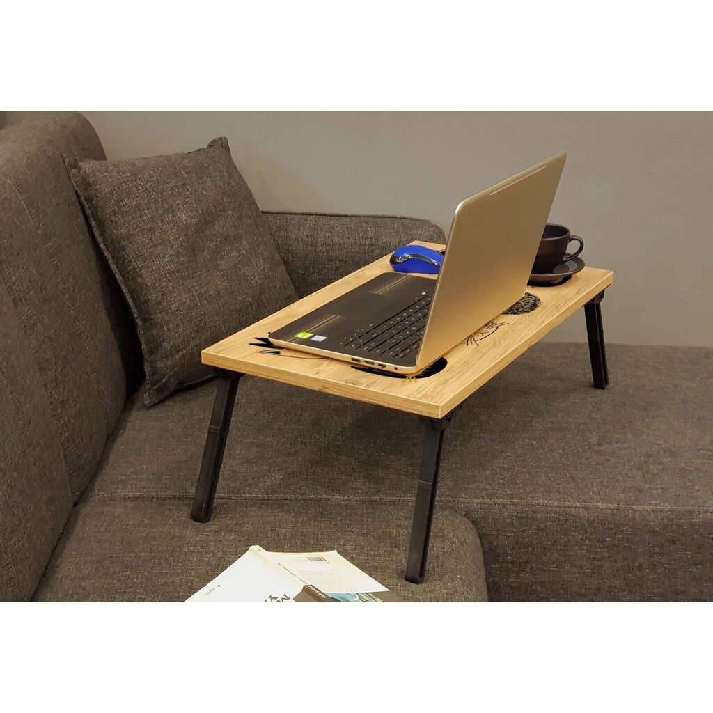 Sülearvuti laud Kalune Design 869 (I), helepruun/must цена и информация | Arvutilauad, kirjutuslauad | hansapost.ee