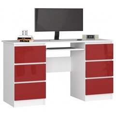 Письменный стол NORE A11, белый/красный цена и информация | Компьютерные, письменные столы | hansapost.ee