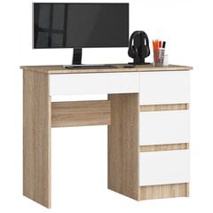 Письменный стол NORE A7, правый вариант, цвета дуба / белый цена и информация | Компьютерные, письменные столы | hansapost.ee