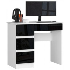 Письменный стол NORE A7, левый вариант, белый/черный цена и информация | Компьютерные, письменные столы | hansapost.ee