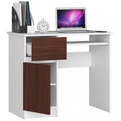 Письменный стол NORE Piksel, левый вариант, белый/темно-коричневый цена и информация | Компьютерные, письменные столы | hansapost.ee