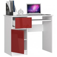 Kirjutuslaud NORE Piksel, vasakpoolne, valge/punane hind ja info | Arvutilauad, kirjutuslauad | hansapost.ee