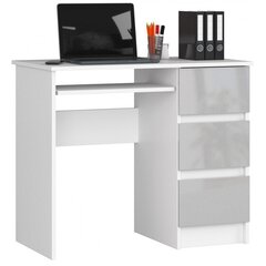 Письменный стол NORE A6, правый вариант, белый/светло-серый цена и информация | Компьютерные, письменные столы | hansapost.ee