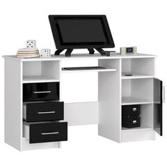 Письменный стол NORE Ana, белый/черный цена и информация | Компьютерные, письменные столы | hansapost.ee