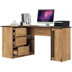 Письменный стол NORE B20, левый вариант, коричневый цена и информация | Компьютерные, письменные столы | hansapost.ee