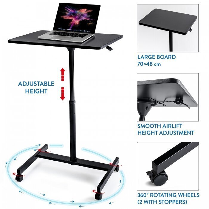 Tatkraft Focus Airlift Sit-Stand mobiilne ergonoomiline arvutilaud цена и информация | Arvutilauad, kirjutuslauad | hansapost.ee