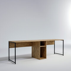 Письменный стол Kalune Design Ikili, коричневый/черный цена и информация | Компьютерные, письменные столы | hansapost.ee