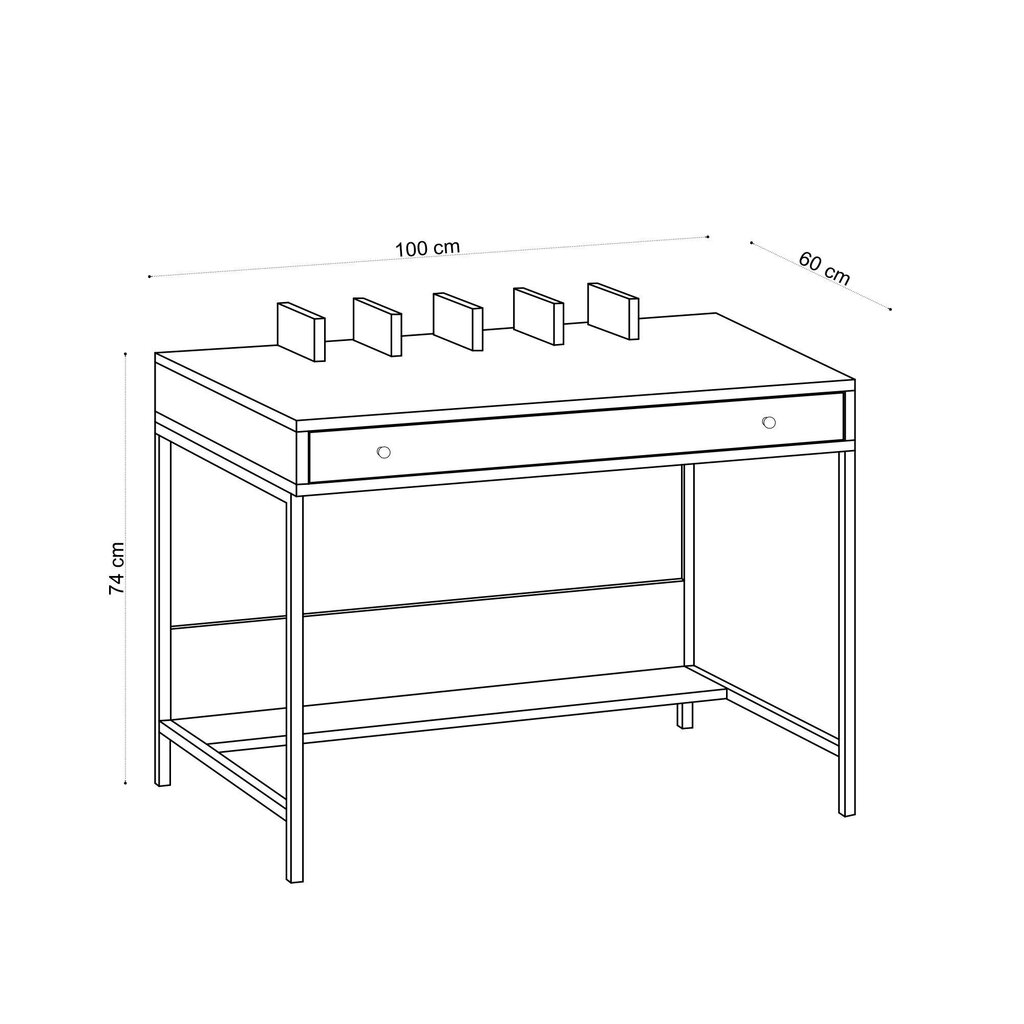 Kirjutuslaud Kalune Design Rex, pruun/must цена и информация | Arvutilauad, kirjutuslauad | hansapost.ee