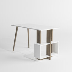 Письменный стол Kalune Design Lagomood Side, коричневый/белый цена и информация | Компьютерные, письменные столы | hansapost.ee