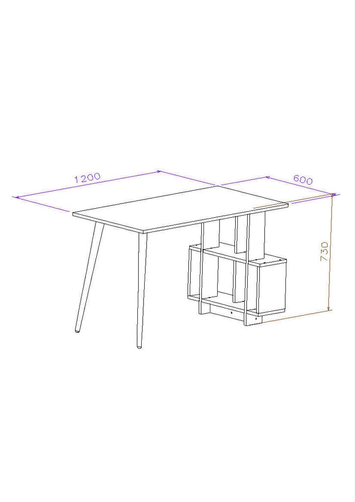 Kirjutuslaud Kalune Design Lagomood Side, pruun/valge цена и информация | Arvutilauad, kirjutuslauad | hansapost.ee