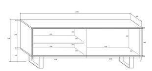 RTV Стол King, коричневый / белый цена и информация | Тумбы под телевизор | hansapost.ee